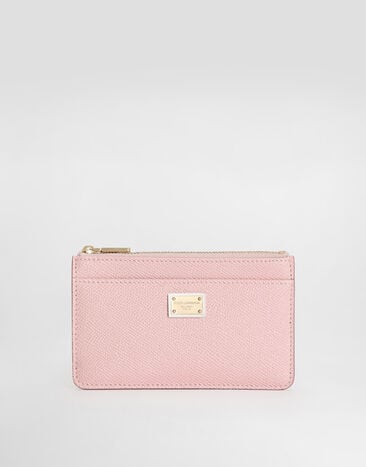 Dolce & Gabbana Dauphine calfskin card holder Pink BI1261A1001