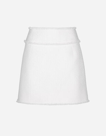 Dolce & Gabbana Minifalda de tweed raschel Blanco F4CR5THUMUA