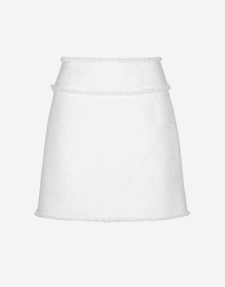 Dolce & Gabbana Minifalda de tweed raschel Blanco F4CR5THUMUA