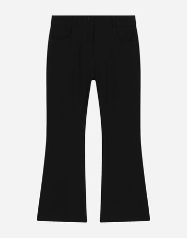 Dolce & Gabbana Flared cady pants with DG logo Black L52F74G7M4Q
