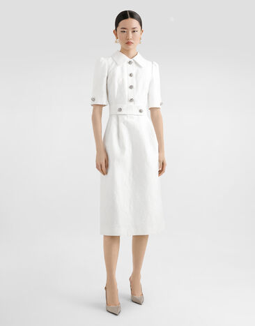Dolce & Gabbana Floral jacquard dress White F60ATZFJTB4