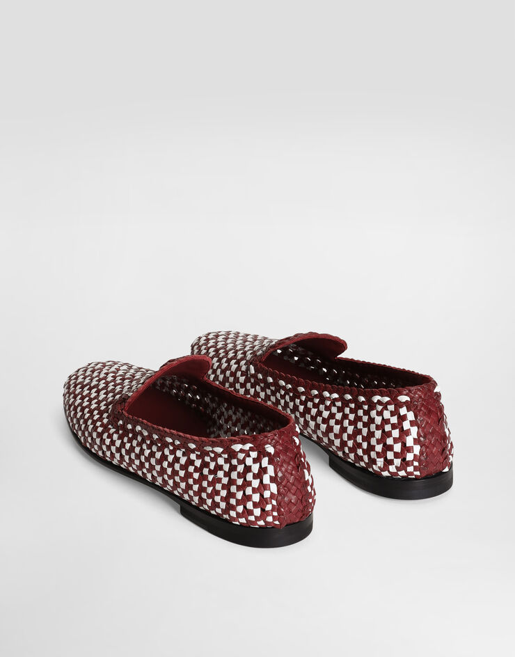 Dolce & Gabbana Slipper aus geflochtenem Leder Weiss A50687A9M51