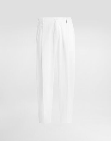 Dolce & Gabbana Cotton gabardine trousers Dolce & Gabbana Cotton gabardine trousers White GP1B9TFU60K