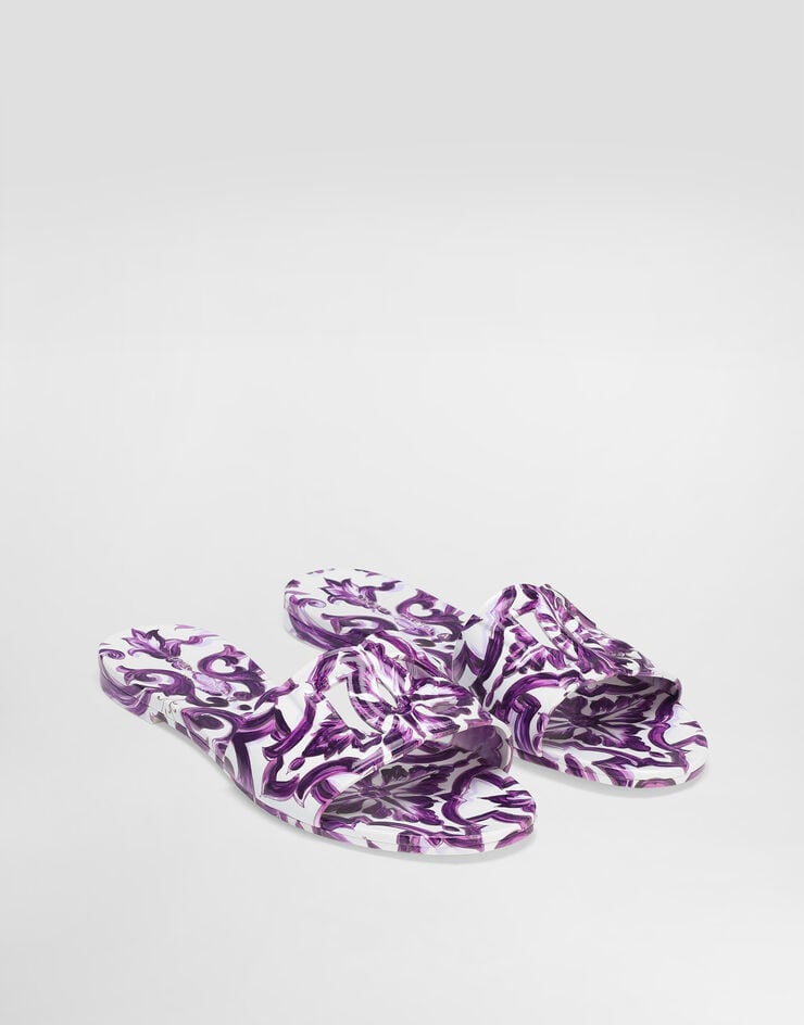 Dolce & Gabbana Majolica-print rubber slides Multicolor CW2215AE854