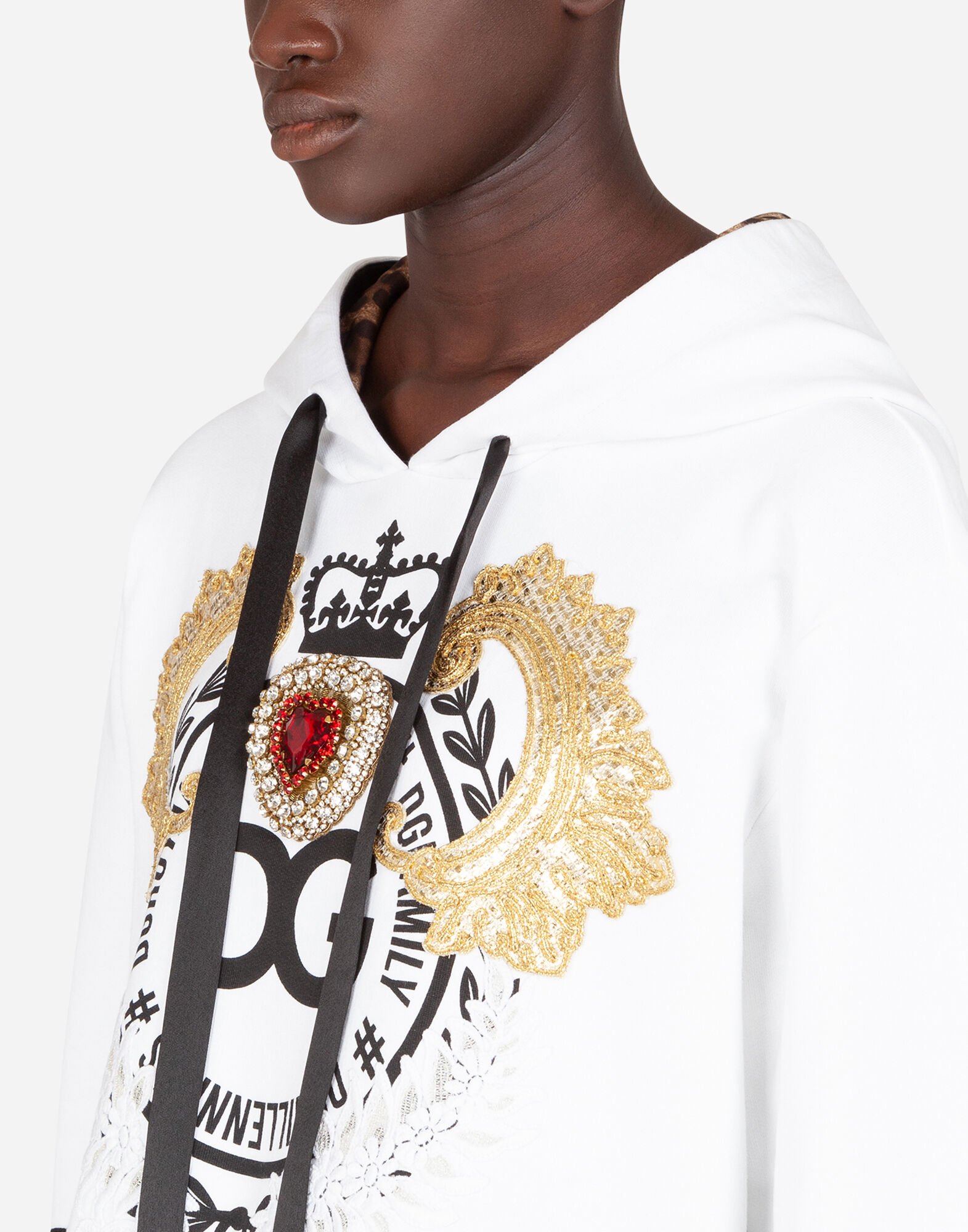 DOLCE & GABBANA 柄プリント スウェット ホワイト トップス XS スウェットシャツ ジャージー DGプリント