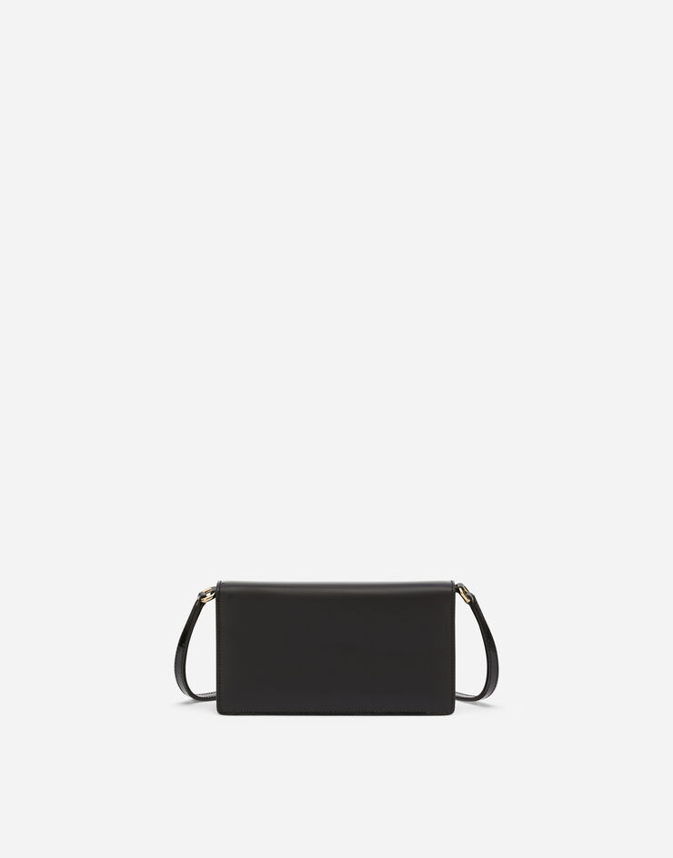 Dolce & Gabbana Phone bag with branded maxi-plate Black BI3149A1037