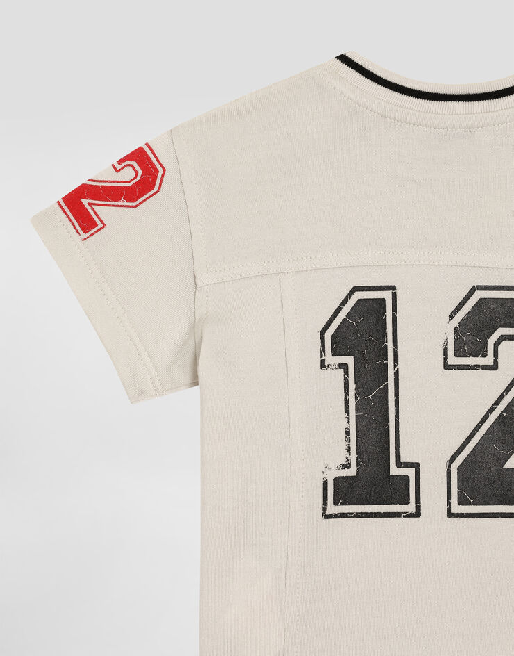 Dolce & Gabbana T-Shirt aus Jersey mit Print Beige L1JTJZG7PUG
