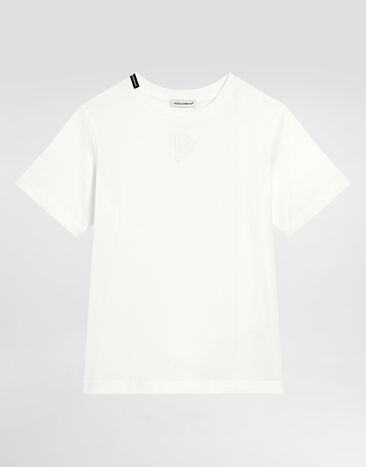 Dolce & Gabbana Jersey T-shirt with DG logo White L4JTHUG7O7V