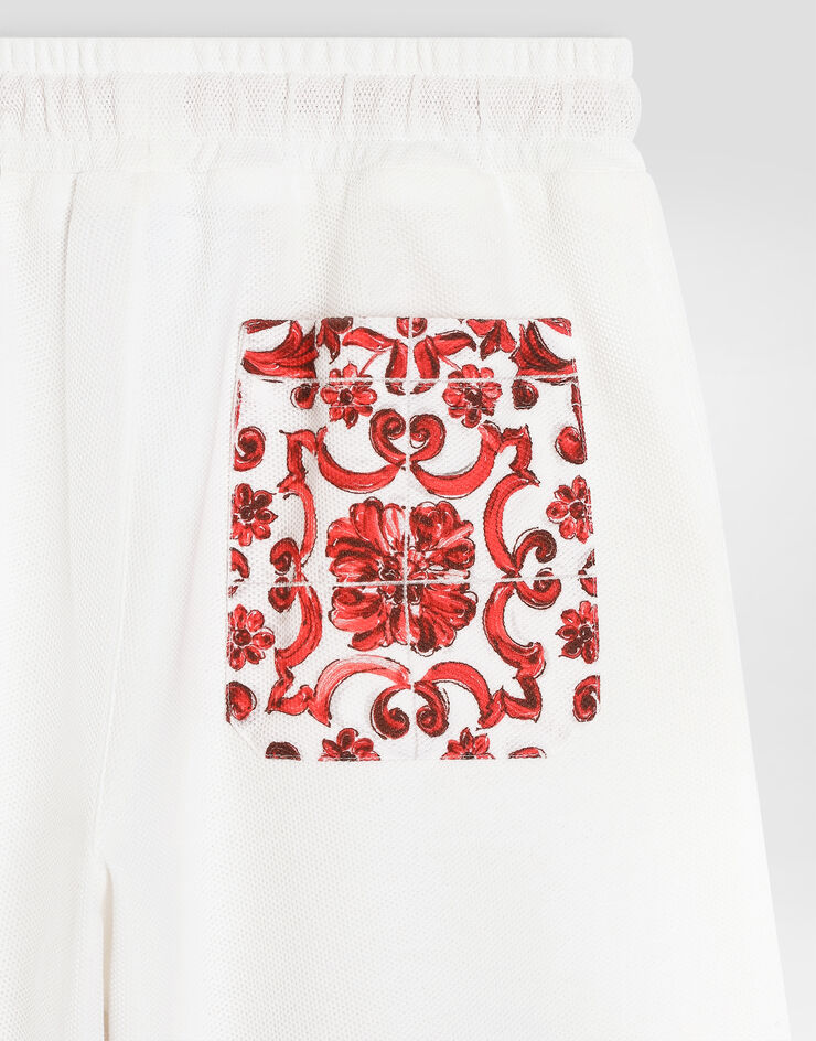 Dolce & Gabbana шорты-бермуды из двойного пике с принтом «майолика» Multicolor L4JQV3II7KW