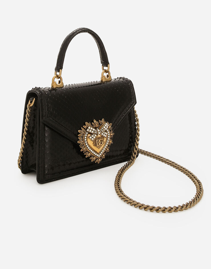 Small Devotion bag in python skin in Black for Women | Dolce&Gabbana®