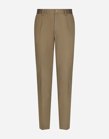 Dolce & Gabbana Stretch gabardine trousers Beige GY6IETGG825