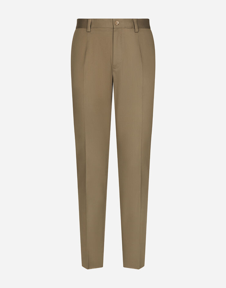 Dolce & Gabbana Stretch gabardine trousers Beige GY6IETGG825