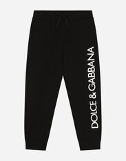 Dolce & Gabbana Cotton jogging pants with logo print Verde L4JQR1G7M4R