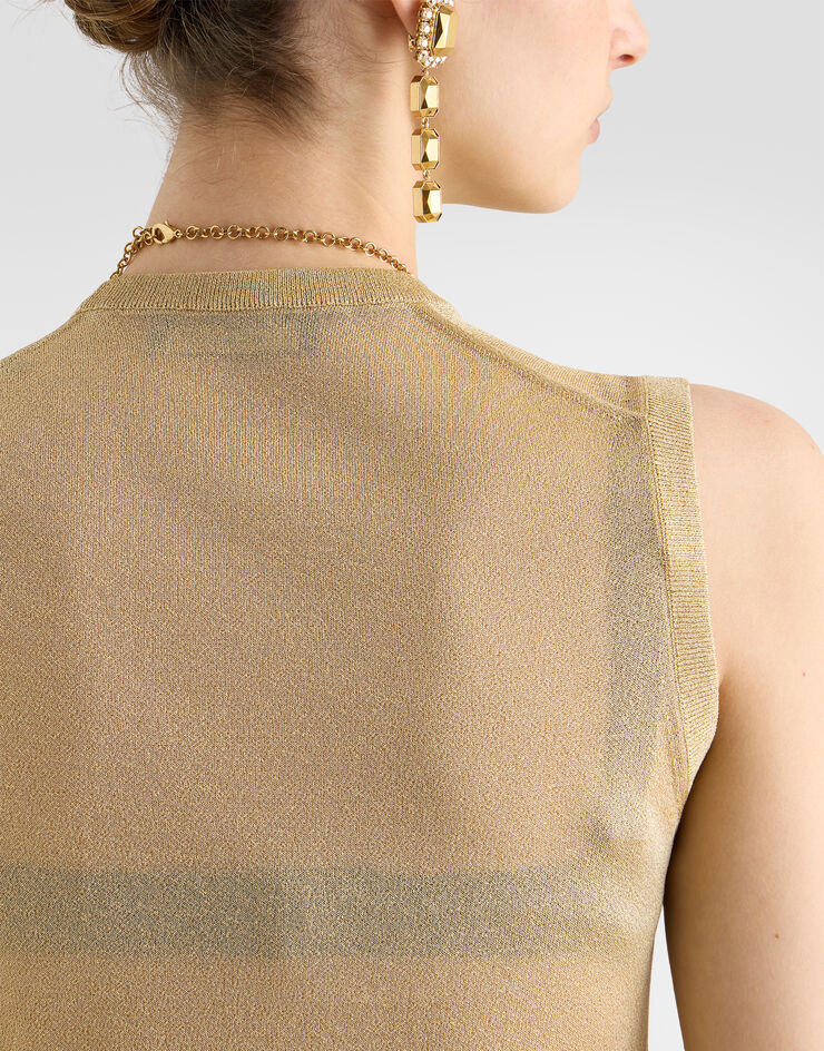 Dolce & Gabbana Metallic viscose top Multicolor FXT94ZJGMI3