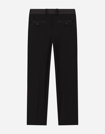 Dolce & Gabbana Classic woolen pants with duchesse inserts Blue L44P43FUBFT
