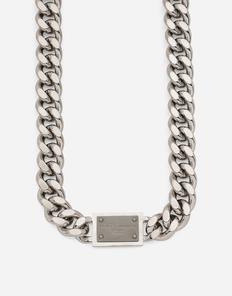 Dolce & Gabbana Collar con placa con logotipo Plateado WNQ5M2W1111