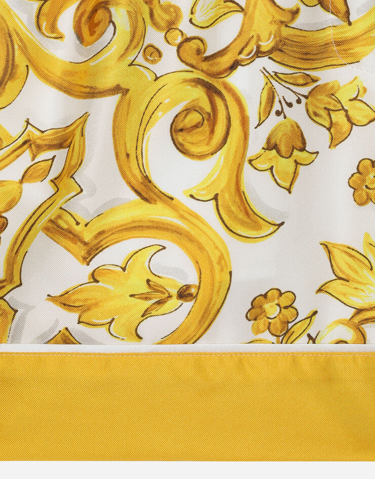Dolce & Gabbana Twill shorts with yellow majolica print Print L52Q33G7EY5