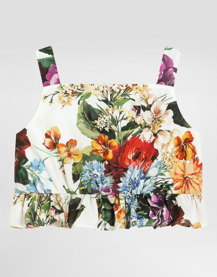 Dolce & Gabbana Top aus Popeline mit Blumenprint Drucken L51N72HS5TV