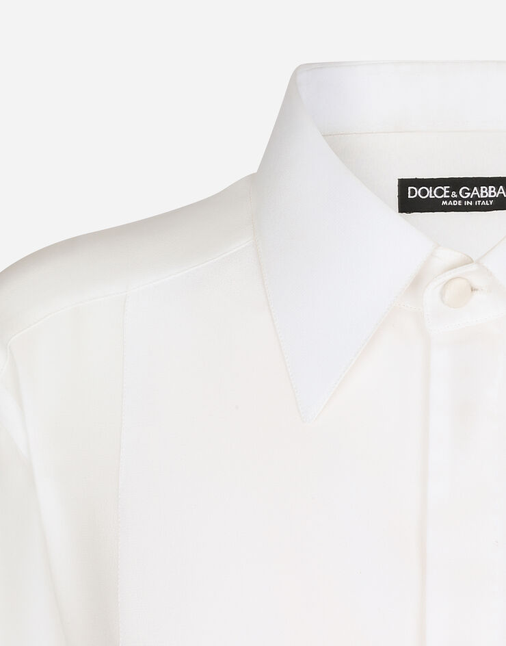 Dolce&Gabbana Bluse aus Seiden-Crêpe-de-Chine Weiss F5R36TFU1UQ