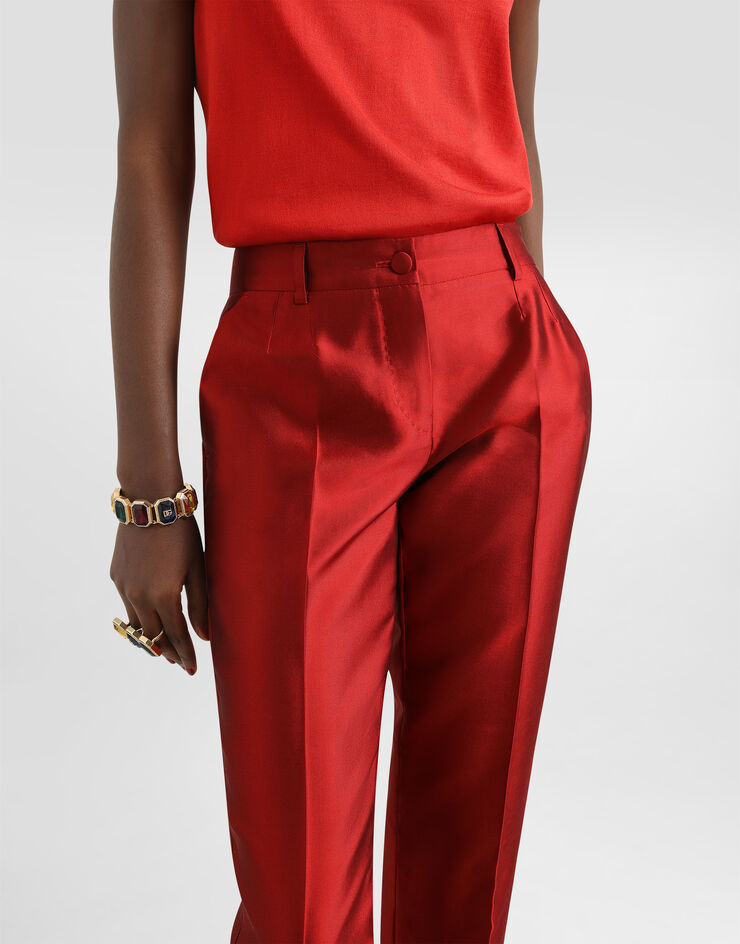 Dolce & Gabbana Mikado shantung trousers Red FTAGNTFU116