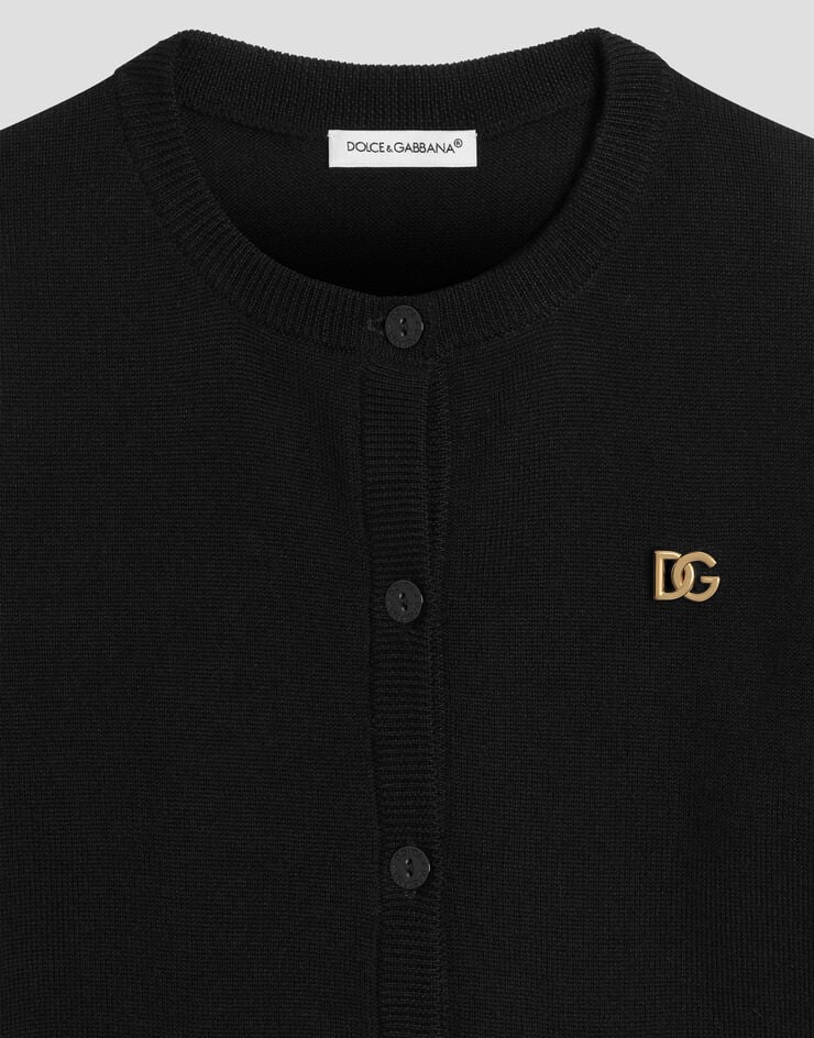 Dolce & Gabbana Smooth virgin wool cardigan Dolce & Gabbana Smooth virgin wool cardigan Black L5KWN7JDVGJ