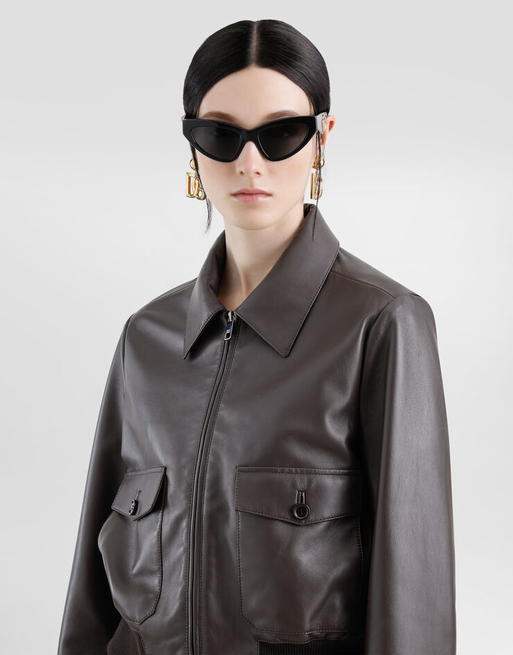 Dolce & Gabbana プロンジェナッパレザー ショートジャケット ブラウン F9S32LHULWM
