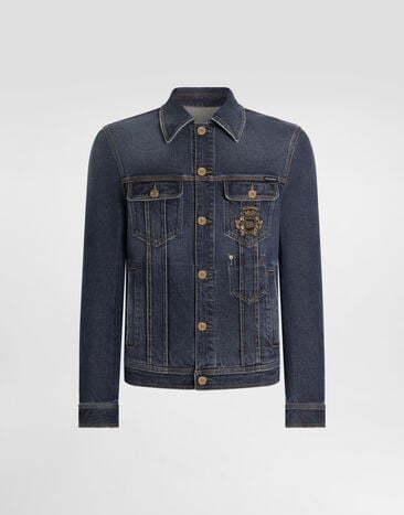 Dolce & Gabbana Denim jacket with logo patch Multicolor G9CHEZG8PN8