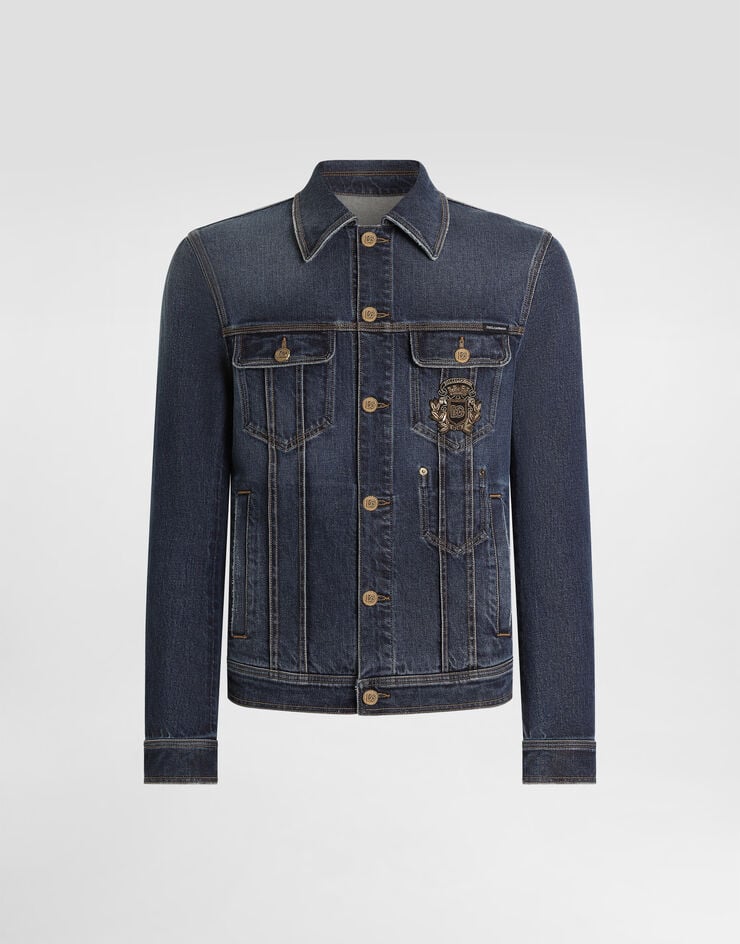 Dolce & Gabbana Denim jacket with logo patch Dolce & Gabbana Denim jacket with logo patch Multicolor G9CHEZG8PN8