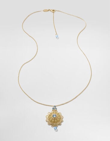 Dolce & Gabbana Filigree Necklace 18-carat yellow gold and aquamarines Gold WAJP1GWAQ01