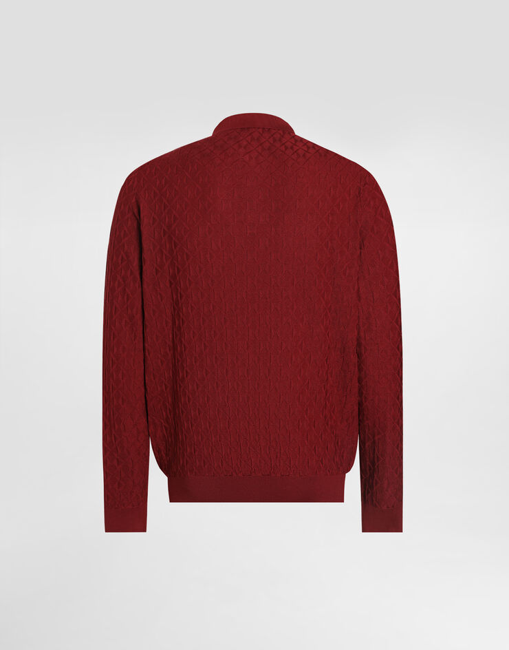 Dolce & Gabbana Micro-dot stitch polo shirt Dolce & Gabbana Micro-dot stitch polo shirt Bordeaux GXZ25ZJBSOE