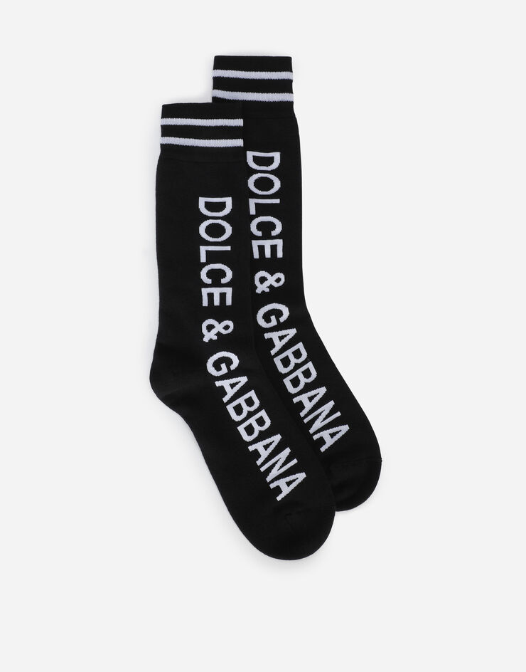 Dolce & Gabbana DG 徽标提花袜子 黑 GC127AG1JBW