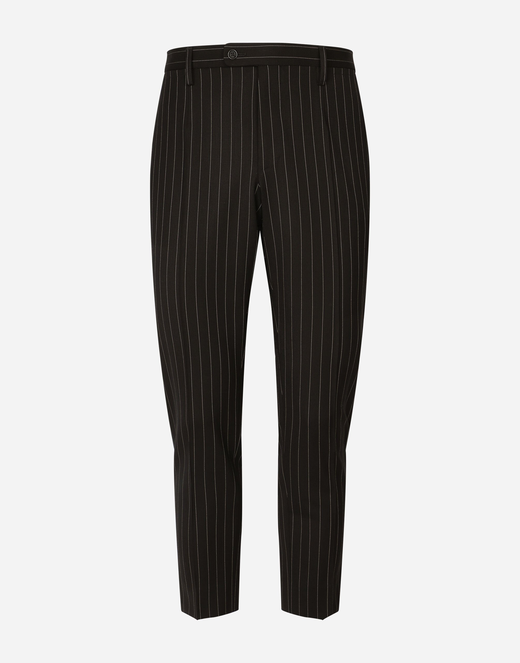 Dolce & Gabbana Pinstripe stretch wool pants Black G4HXATG7ZXD