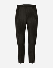 Dolce & Gabbana Pinstripe stretch wool pants Black G4HXATG7ZXD
