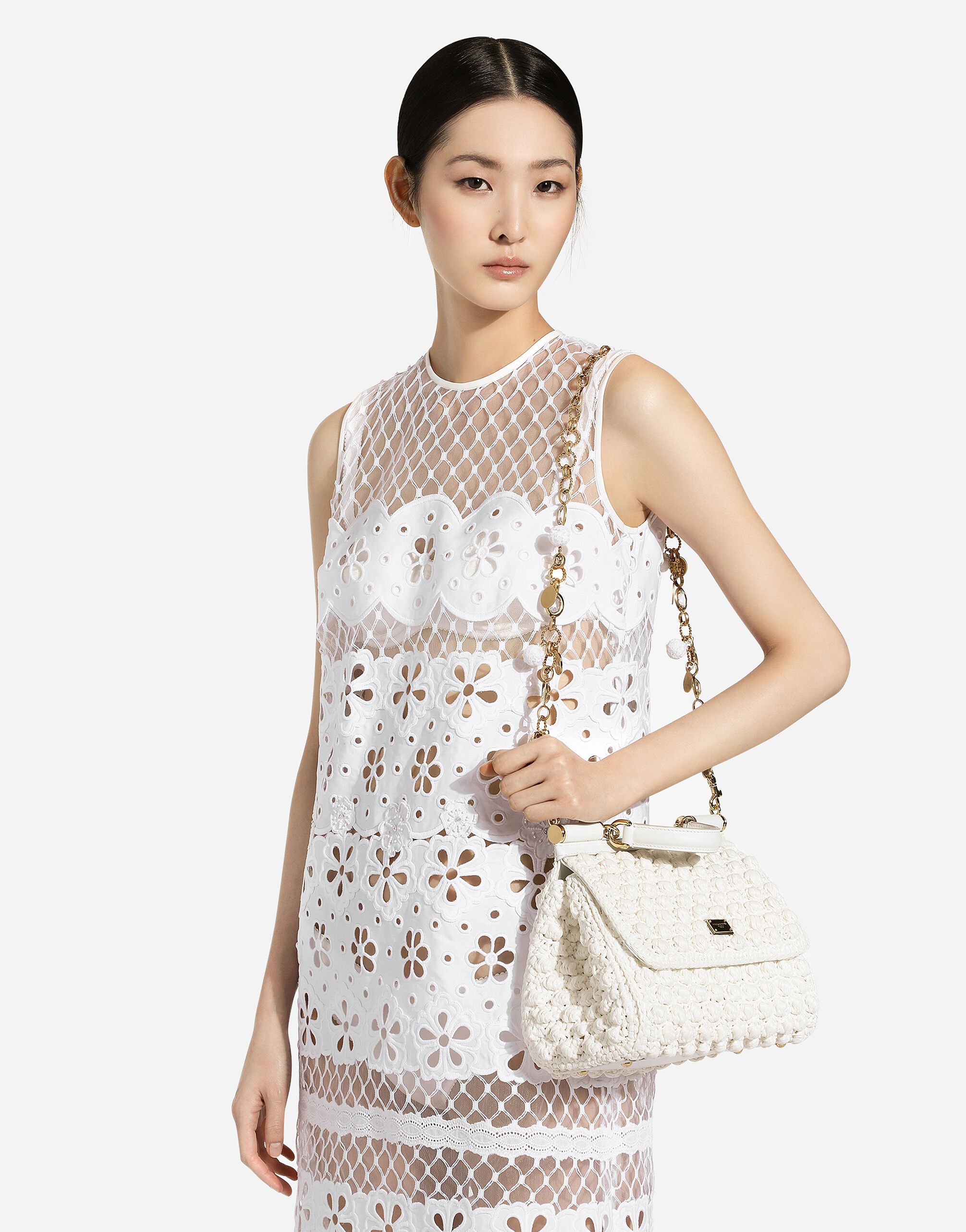 Large Sicily handbag in White for Women Dolce Gabbana US