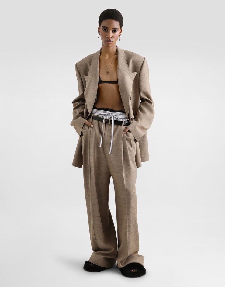 Dolce & Gabbana Tweed-effect linen and viscose trousers Dolce & Gabbana Tweed-effect linen and viscose trousers Multicolor FTDMITHUMWC