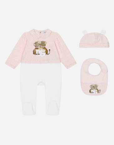 Dolce&Gabbana Set de regalo de 3 piezas en punto con estampado Logomania Multicolor L2JO1UG7KQ6
