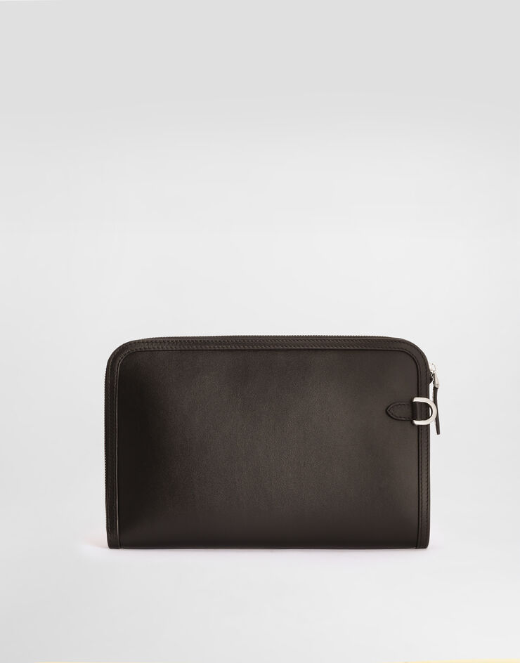 Dolce & Gabbana Atene plongé calfskin clutch bag Dolce & Gabbana Atene plongé calfskin clutch bag Black BM2528AN419