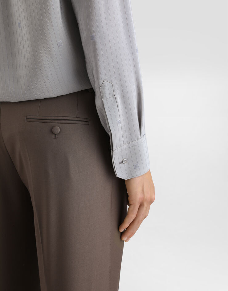 Dolce & Gabbana Gold shirt in silk jacquard Grey G5NP9TFJ1J4