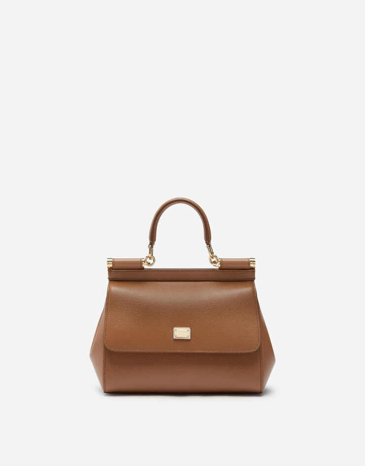 Dolce & Gabbana Small dauphine leather Sicily bag Brown BB4825A1001
