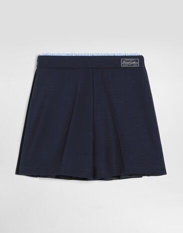 Dolce & Gabbana Falda pantalón en crêpe de lana Azul L53Q57HU2CB