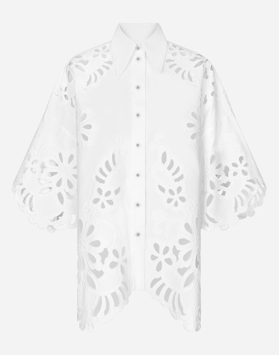 Oversize cotton shirt with cut-out detailing