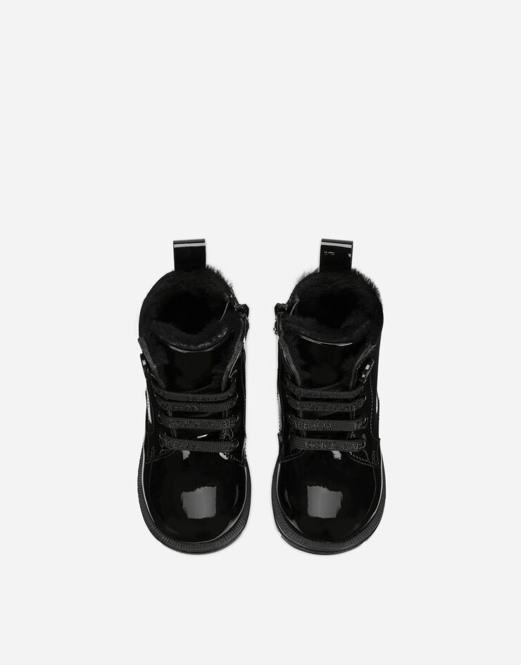 Dolce & Gabbana Bota estilo militar de charol Negro D20073A3B70