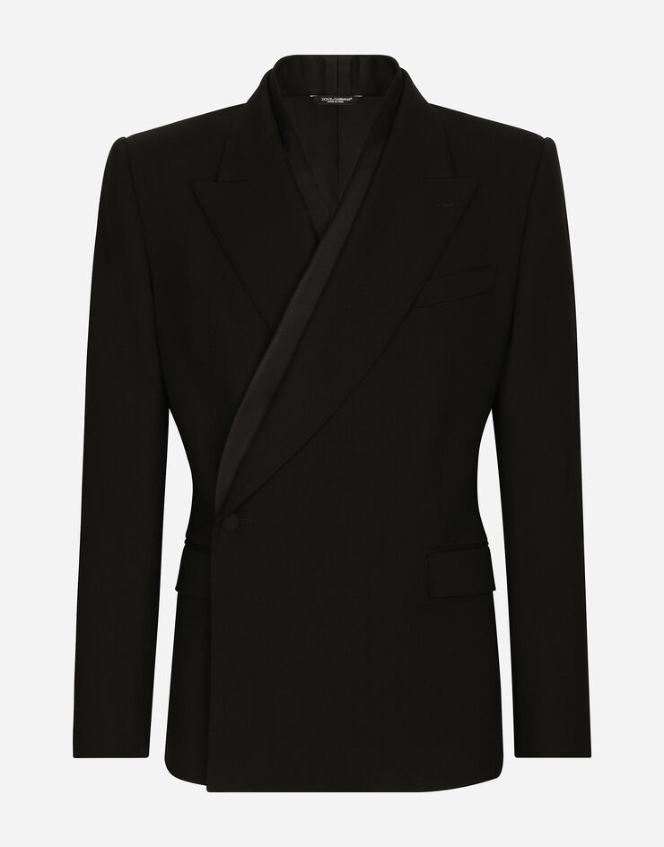 Dolce & Gabbana جاكيت بقصة سيسيلي وصف أزرار مزدوج أسود G2RR6TFUBGC