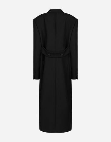 Dolce & Gabbana ダブルウールギャバジン ロング ダブルブレスト タキシードコート ブラック F0W2HTFU272