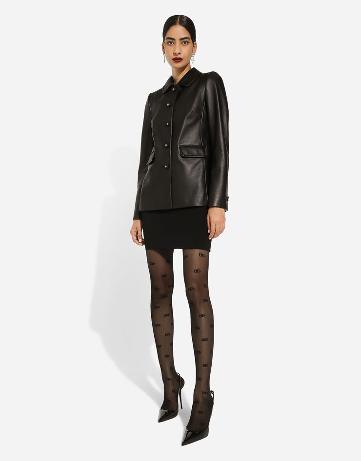 Dolce & Gabbana Chaqueta en piel de cordero Negro F26P7LHULRJ