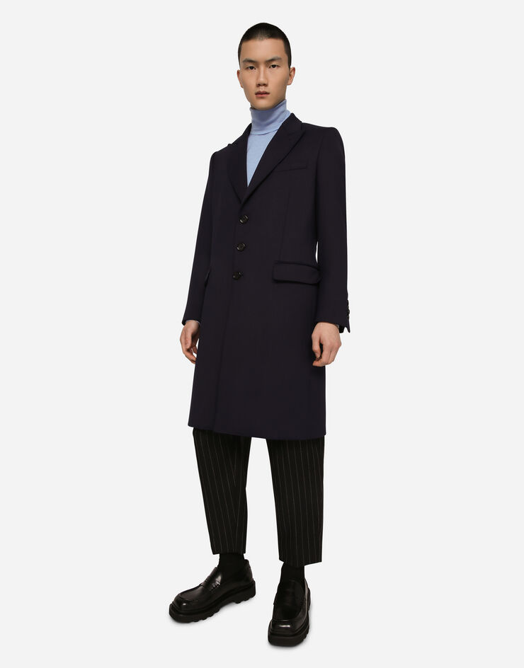 Dolce & Gabbana Extra-fine cashmere and silk turtleneck sweater Azure GXL03TJDMS4