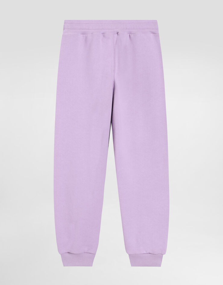 Dolce & Gabbana Fleece jogging pants with branded tag Lilac L5JPD7G7M4V