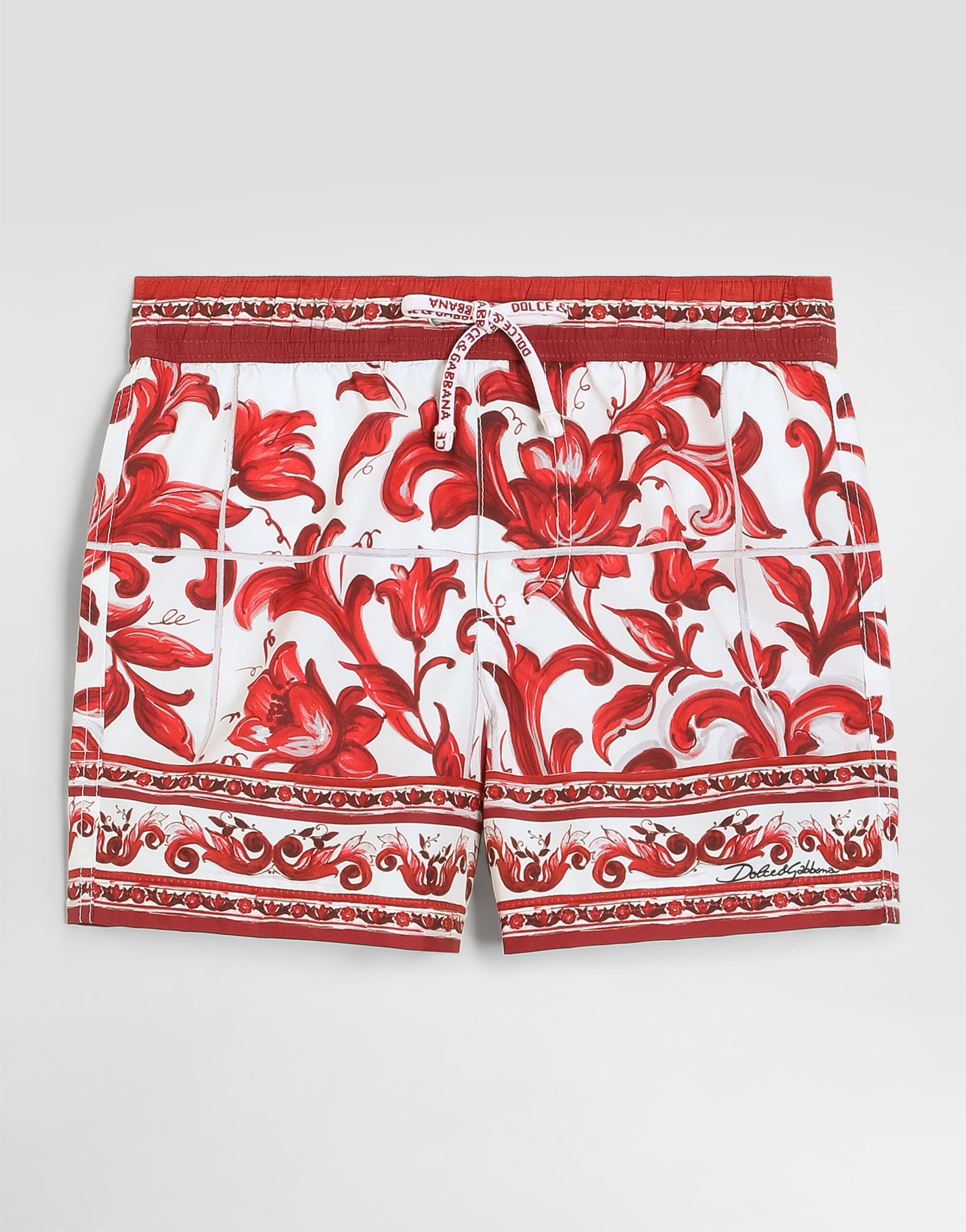 マルチカラーのボーイズ Majolica-print nylon boxer shorts