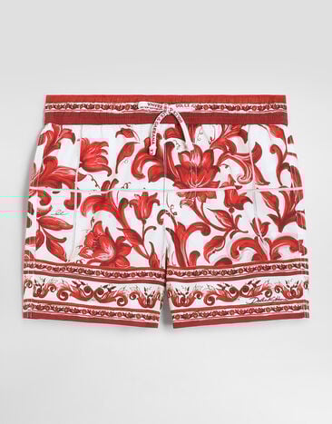 Dolce & Gabbana Majolica-print nylon boxer shorts Multicolor L1J850ON0I2