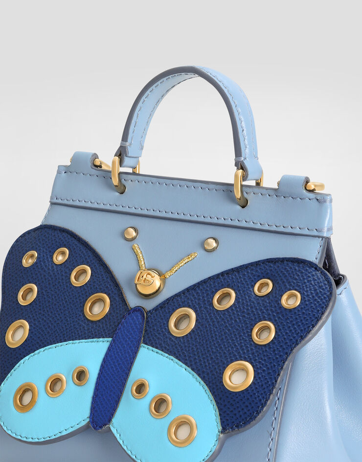 Dolce & Gabbana Calfskin nappa Sicily crossbody bag with patch embellishment Azure EB0003AS014